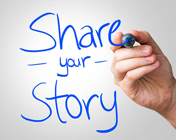 istock Share you Story written on the Wipe board 478714216