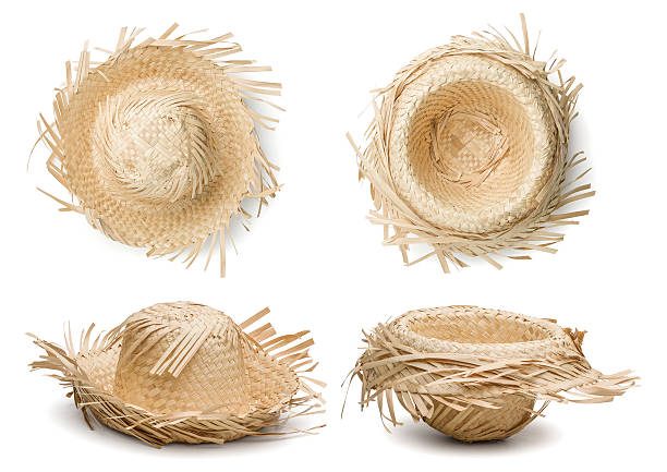 Hat for June Festival Brazilian Straw Hat on the table (Festa Junina Theme) free range stock pictures, royalty-free photos & images