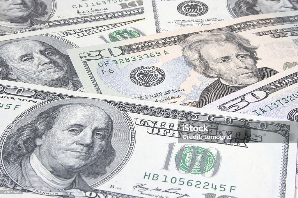 Hintergrund der amerikanischen Dollar - Lizenzfrei 100-Dollar-Schein Stock-Foto