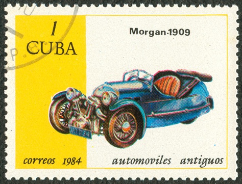 Old car postage stamp