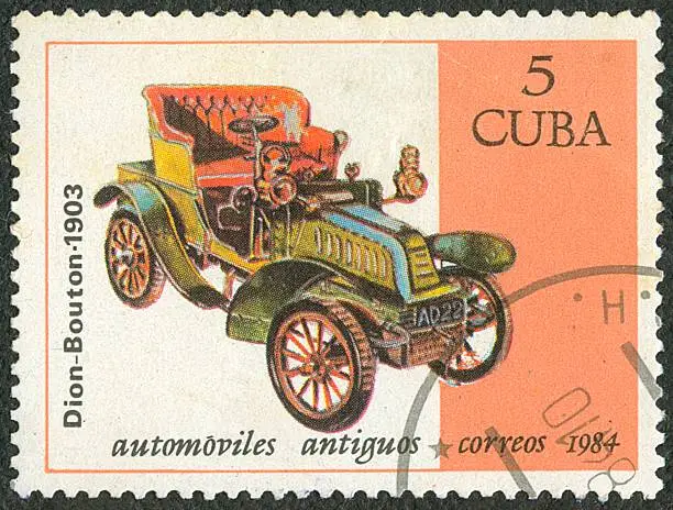 Old car postage stamp