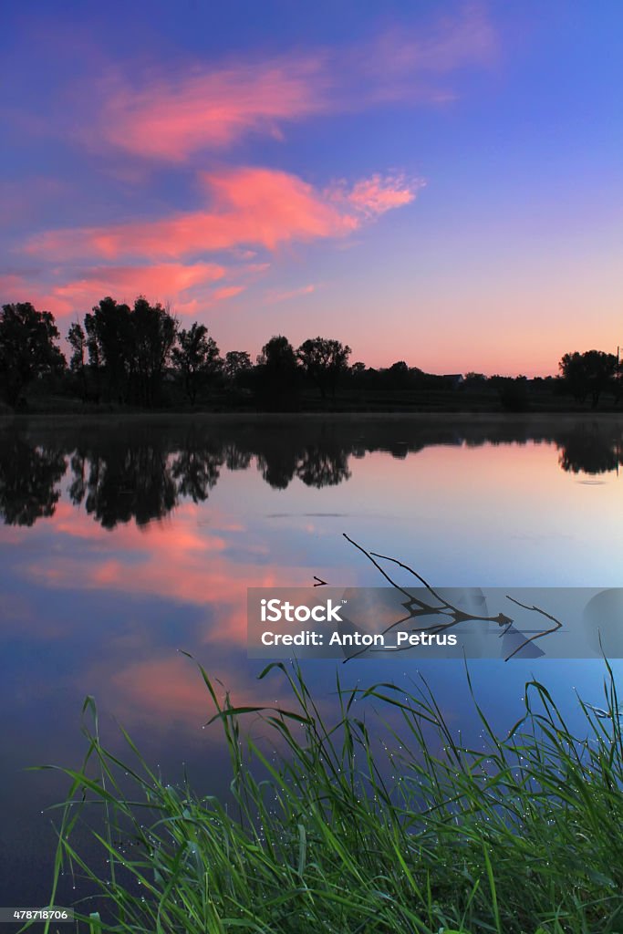 Colorful sunrise on the river 2015 Stock Photo