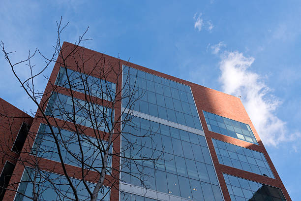 istock Skyscrapers from ground view with blue sky visible 478720172