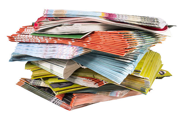 folhetos - print magazine stack paper - fotografias e filmes do acervo