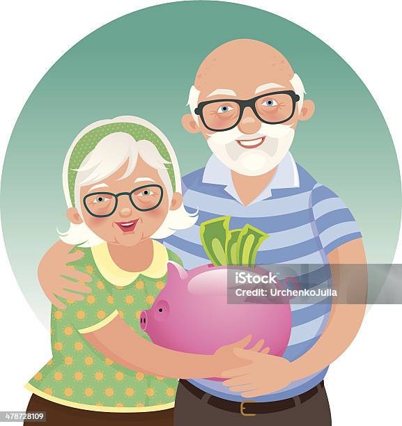 Elderly Couple Retired Stock Illustration - Download Image Now - Illustration, Senior Adult, Adult