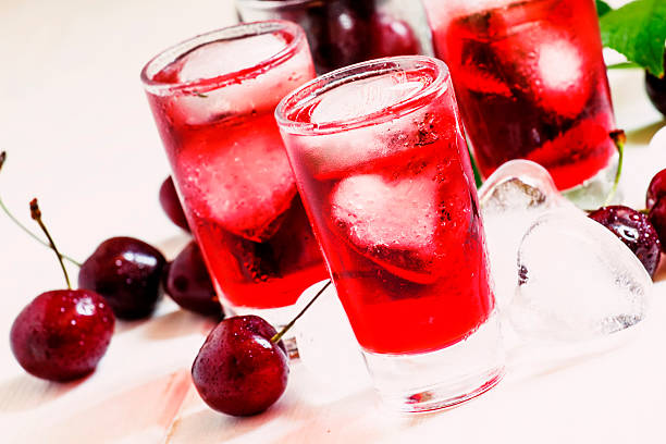 istock Ice red drink with ice in a heart shape 478729226