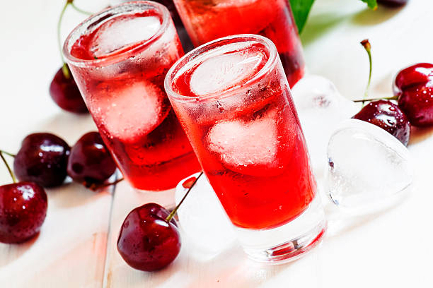 istock Ice red drink with ice in a heart shape 478729466