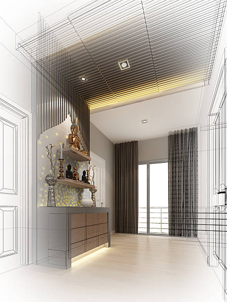 istock abstract sketch design of interior buddha 478729864