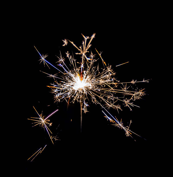 istock Christmas sparkler on black background. Bengal fire 478731306