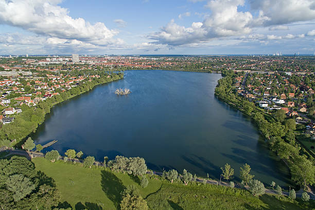 istock Aerial view of Damhus lake, Denmark 478732268