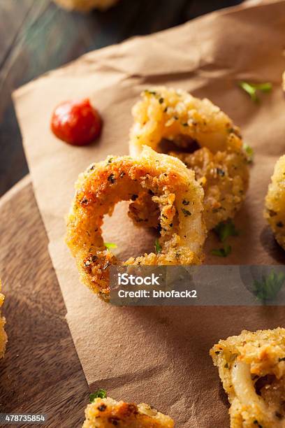 Homemade Breaded Fried Calamari Stock Photo - Download Image Now - 2015, Appetizer, Breaded