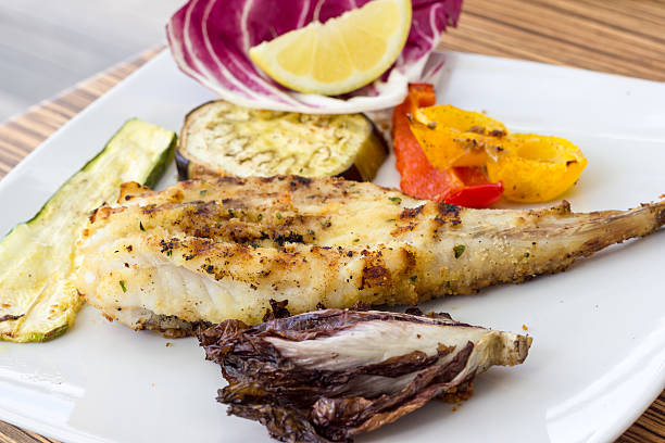 istock Grilled turbot with grilled vegetables 478736628