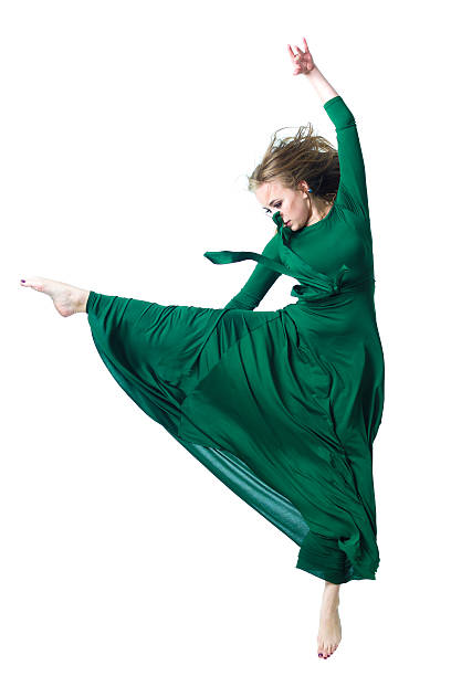 istock The dancer in midair isolated on white 478740968