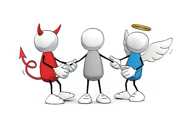 little sketchy man between angel and devil little sketchy man between angel and devil devil costume stock pictures, royalty-free photos & images