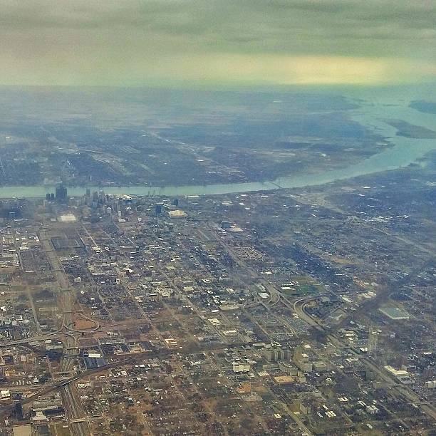 istock Square Composition Rainy Weather Over Windsor and Detroit 478743360