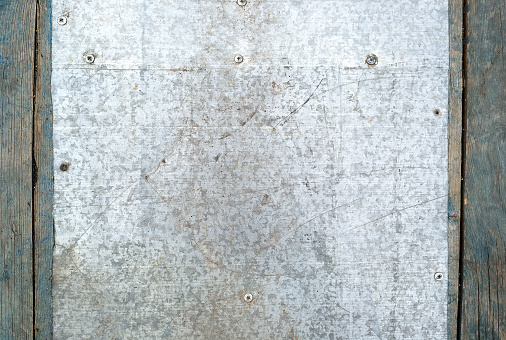 Scratched old metal surface background or texture