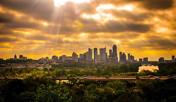 istock Spiritual Sun Beams Shining Down on Austin Texas 478744948