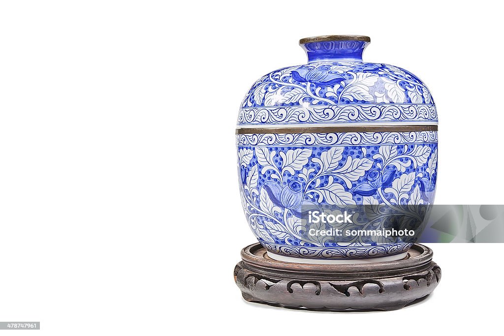 Chinese porcelain Chinese porcelain isolated on white Antique Stock Photo