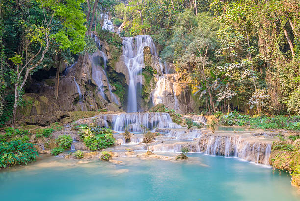 istock Waterfall in rain forest (Tat Kuang Si Waterfalls at Laos. 478748632