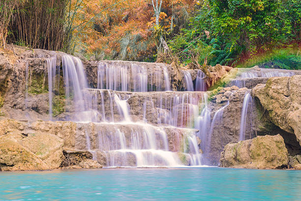 istock Waterfall in rain forest (Tat Kuang Si Waterfalls at Laos. 478748786