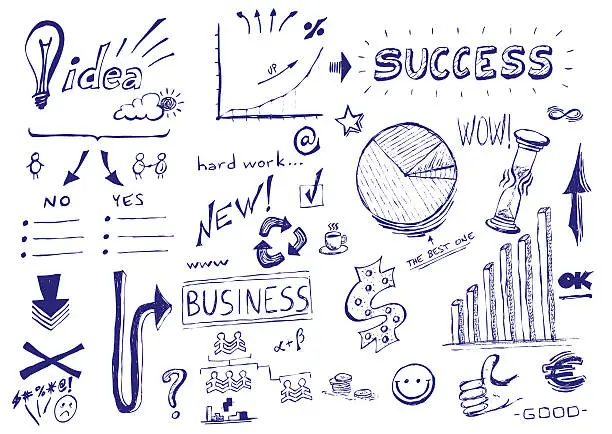 Photo of Hand drawn vector illustration: Business success