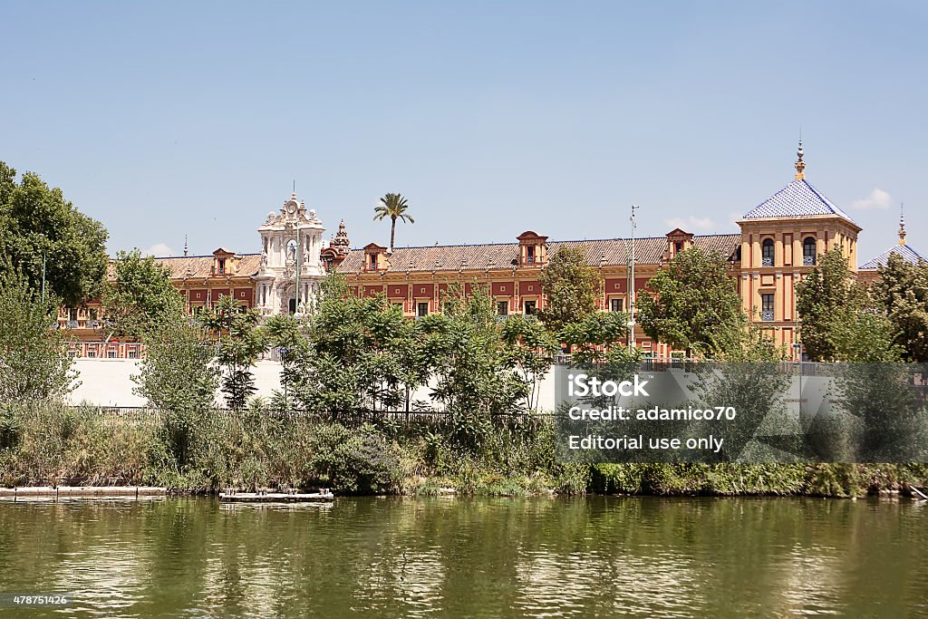 Palace of St. Telmo in Sevilla Seville, Spain - May 27, 2015: Palace of St. Telmo in Seville center of Andalucia in a sunny day viewed from river 2015 Stock Photo