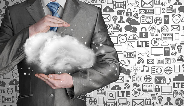 istock Cloud computing concept, close up of young businessman 478754961
