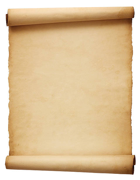 Old scroll paper Old antique scroll paper isolated on white background ancient stock pictures, royalty-free photos & images