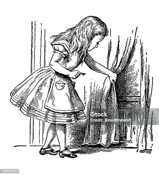 Neugierig Alice Alices Abenteuer Im Wonderland Stock Vektor Art und mehr Bilder von Alice im Wunderland - Alice im Wunderland, Illustration, Alt