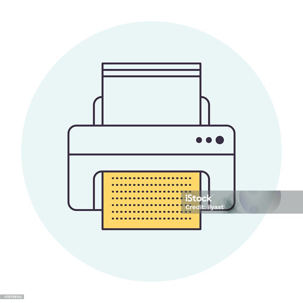 Printer Symbol Thin line icon printer or scanner symbol for office work compositions. Modern style vector illustration concept. 2015 stock vector