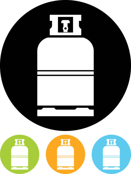 ilustrações de stock, clip art, desenhos animados e ícones de ícone de vetor de garrafa de gás - botija de gas
