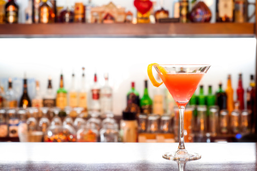 Cosmopolitan Cocktail on the Bar Counter