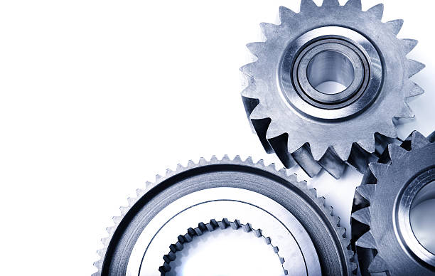 istock Three gear transmission mechanics, machine teeth and steel cog wheels 478766107