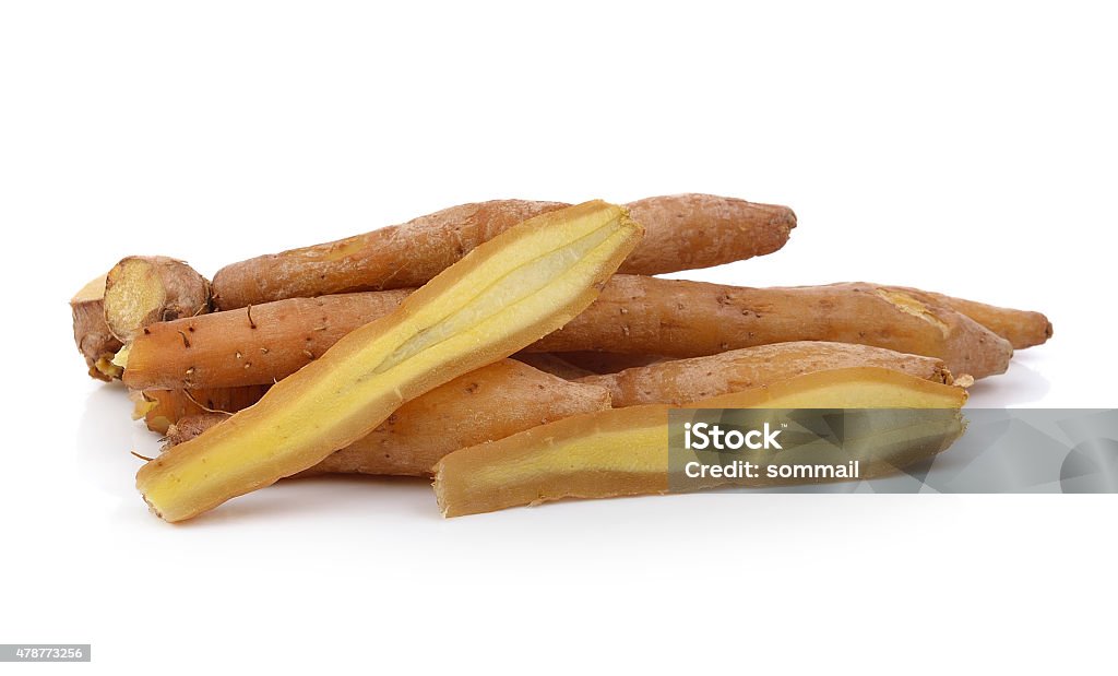 Fingerroot, Kaempfer, Boesenbergia on white background Ginseng Stock Photo