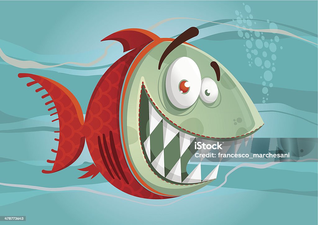 Smiling Fish A cute smiling fish cartoon Piranha stock vector