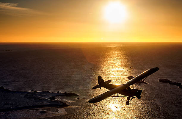 Aviation Flying over western Iceland bush plane stock pictures, royalty-free photos & images