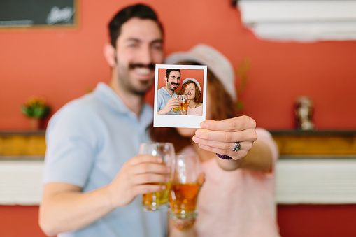 Polaroid photo of young couple