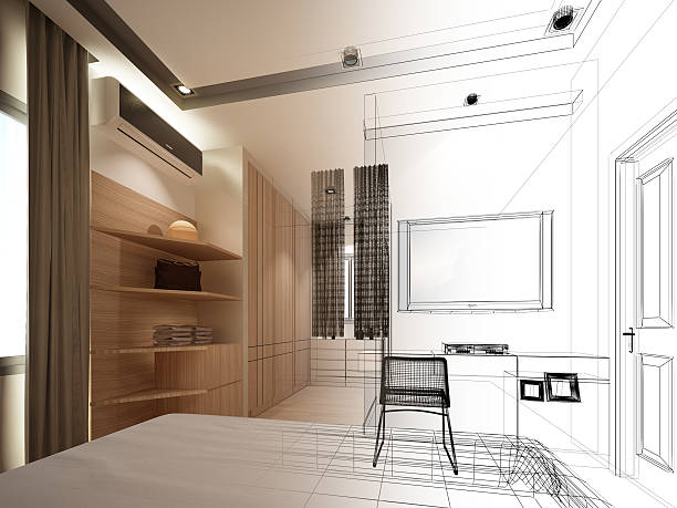 istock abstract sketch design of interior bedroom 478775280