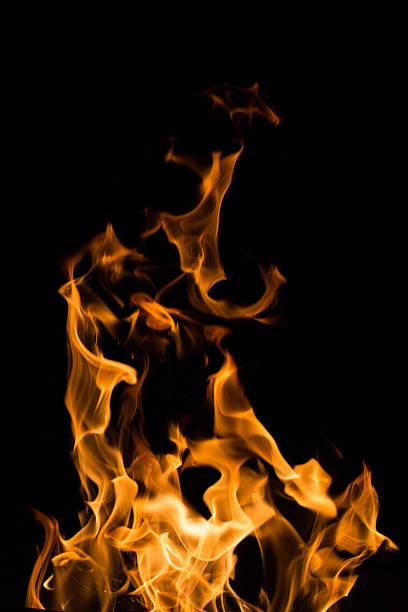 istock Bright Red and Orange Real Fire Texture on Black Background 478775830