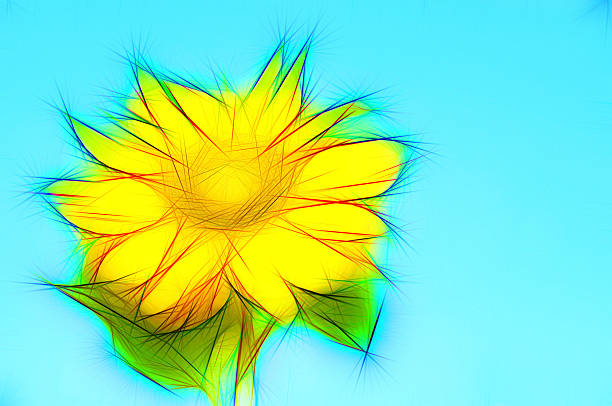 abstract modern yellow sunflower in bold colors