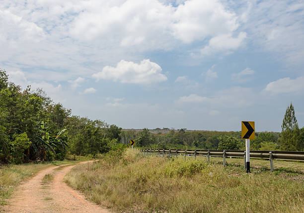 istock Road with curve road sign 478776302