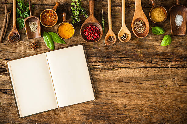 istock Blank cookbook and spices 478776506