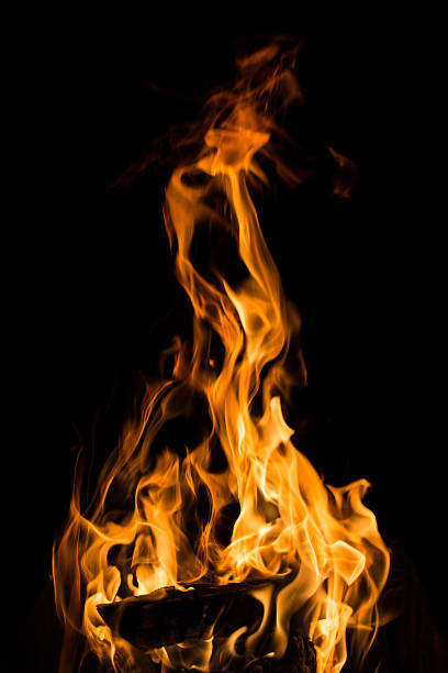 istock Real fire flames isolated on black 478777460
