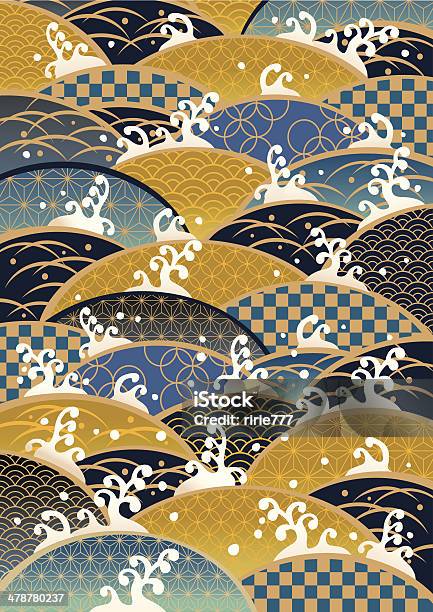 Sum Pattern Of The Sea Of Japan Stock Illustration - Download Image Now - Pattern, Wave - Water, Japanese Culture