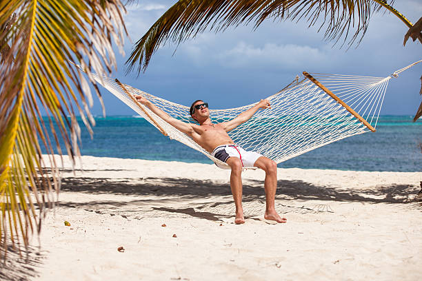 istock Man in a hammock on the beach 478780422