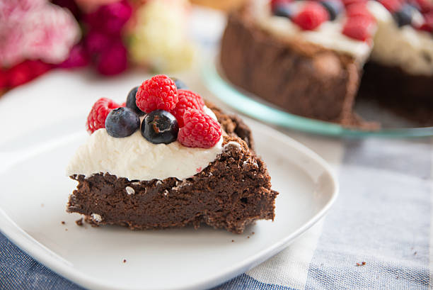 istock Chocolate Cake with clotted cream and mixed berries 478781734