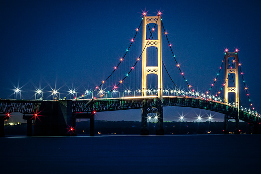 Mackinac Bridge - Upper Michigan on Lake Huron and Lake Michigan