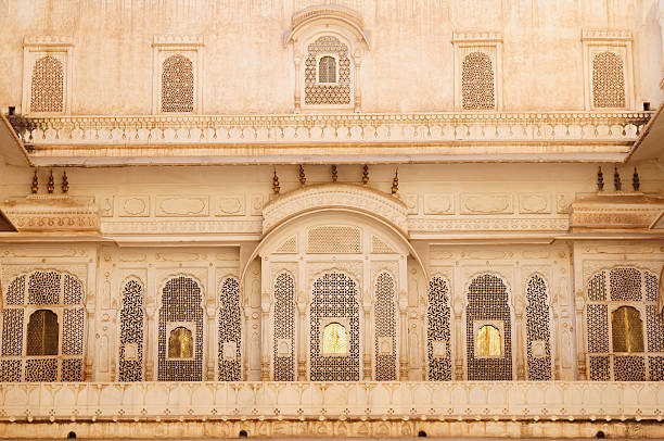 istock Richly decorated facade of a building in India 478782451