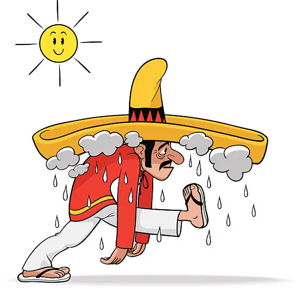 Vector illustration of Depressed Mexican