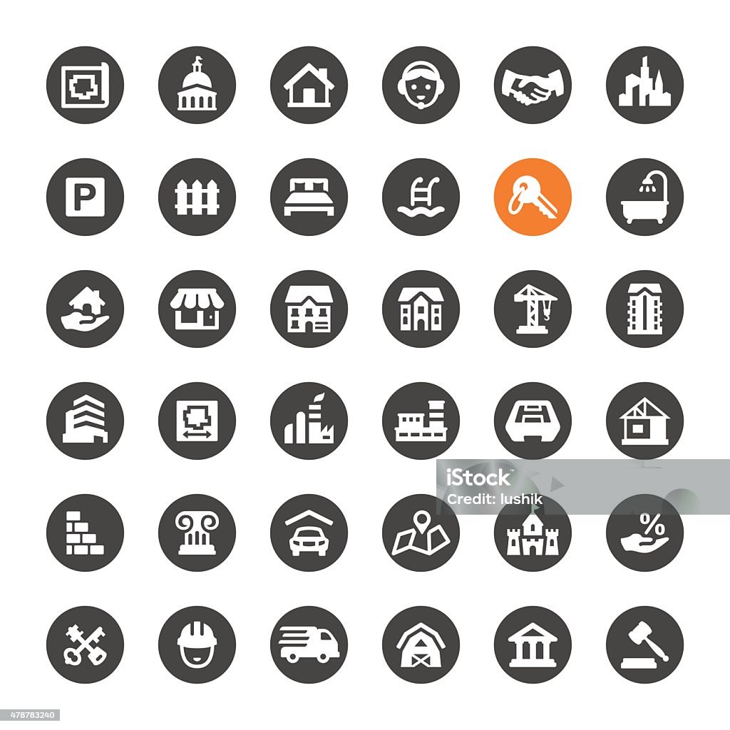 Real Estate vector icons Real Estate related icons.  2015 stock vector